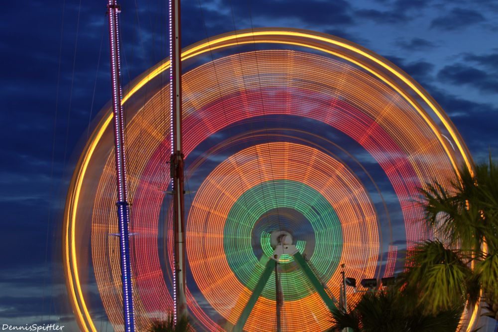 Ferris Wheel Spiral - Abstract Motion Photography Print | South Carolina